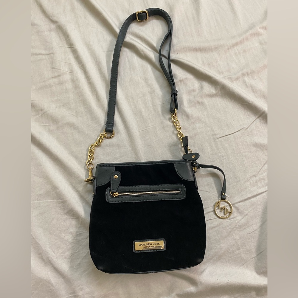 Andrew Marc New York Suede & Leather Crossbody Bag